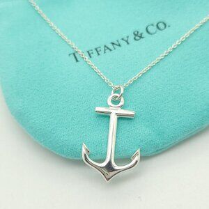 COPY - Tiffany & Co. Sterling Silver Anchor 16" Inch Pendant Necklace Pouch